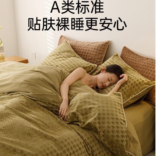 洁丽雅千鸟格雕花绒类四件套纯色简约加厚提花绒绒轻奢三件套 商品图4