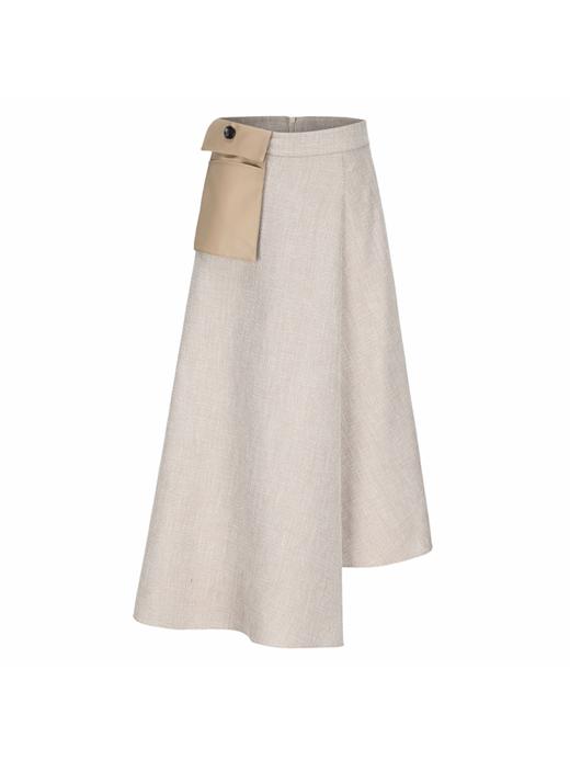 【罗莎贝尔】可拆卸口袋拼接不规则A字半裙 商品图4