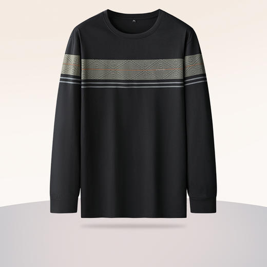 【新款DK】大依优型大码圆领卫衣弹力加肥加大宽松大码男装休闲上衣男士胖子打底 商品图2