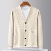 【灯芯绒】罗蒙时尚开衫外套男大V领针织衫男士外套百搭夹克男外套 商品缩略图1