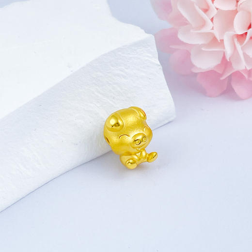 【限时7.5折】【定价黄金】足金 3D硬金猪年生肖金猪手串(V3DSC00279)预售产品下单后不退款不退货不换货不补差价 商品图2
