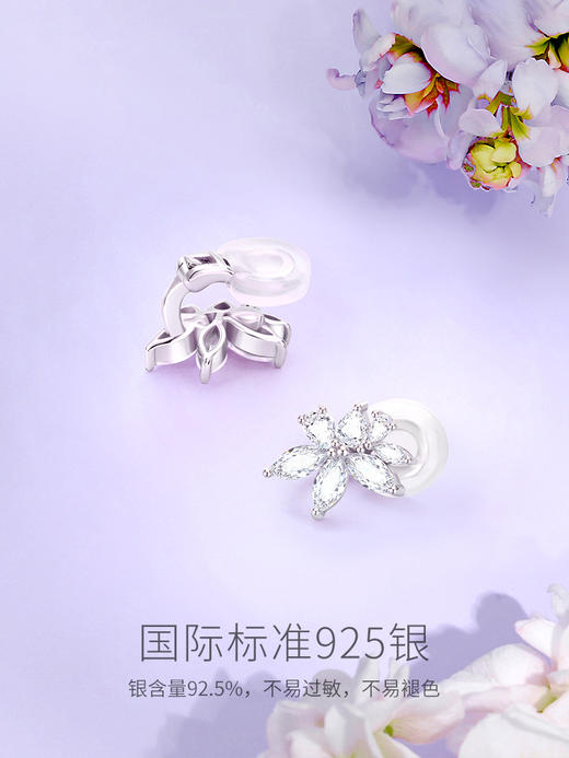 【紫藤花盛放耳夹】Fanci范琦银饰 紫藤花系列 女925银时尚小众耳饰 下单即赠精美礼盒+顺丰空运+运费险 商品图2