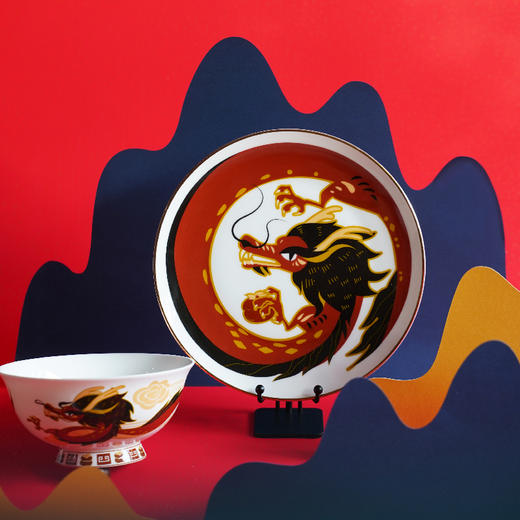 TaDah龙年国风骨瓷餐具餐盘餐碗礼盒春节拜年本命年礼 商品图4