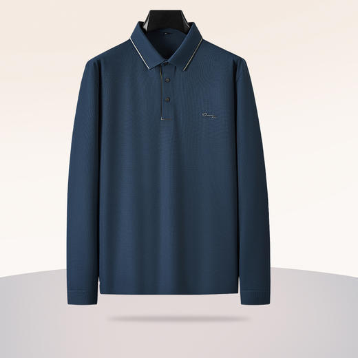 【华夫格】【新款DDA】大依优型大码弹力长袖Polo衫翻领加肥加大肥佬休闲商务宽松透气上衣打底 商品图2