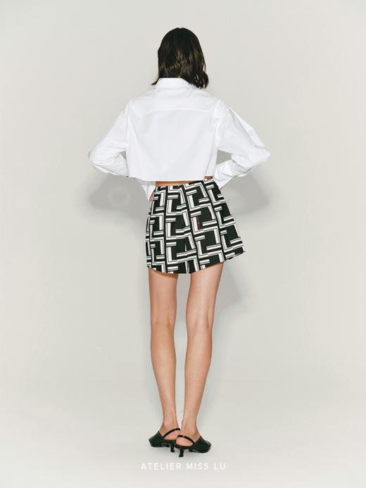 【摩登时代】品牌定制字母印花A字高腰短裤 商品图1