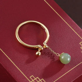 子佩集S925银【青瑟】戒指【AS00219】和田青玉镀金2401