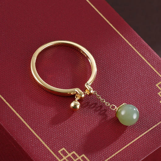子佩集S925银【青瑟】戒指【AS00219】和田青玉镀金2401 商品图0