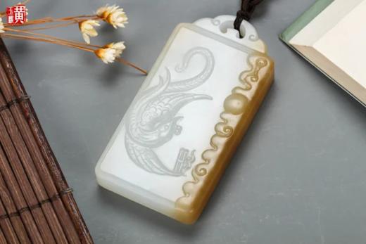 和田糖白玉【龙凤和鸣】吊坠 搭配精美编织挂绳 商品图3