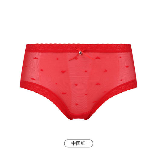 都市丽人基础系列蕾丝网布内裤女锦提花女士内裤中腰平角内裤LK45C9 商品图8