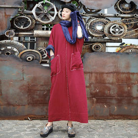 普渡手工双色长袍裙