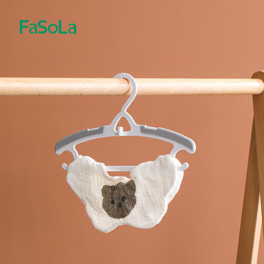 FaSoLa儿童衣架宝宝专用衣服架晾晒衣服伸缩婴幼儿家用防滑小衣架 商品图1
