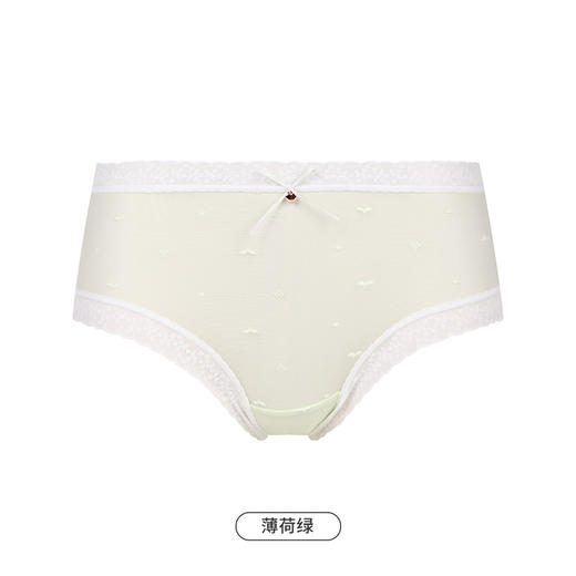都市丽人基础系列蕾丝网布内裤女锦提花女士内裤中腰平角内裤LK45C9 商品图5
