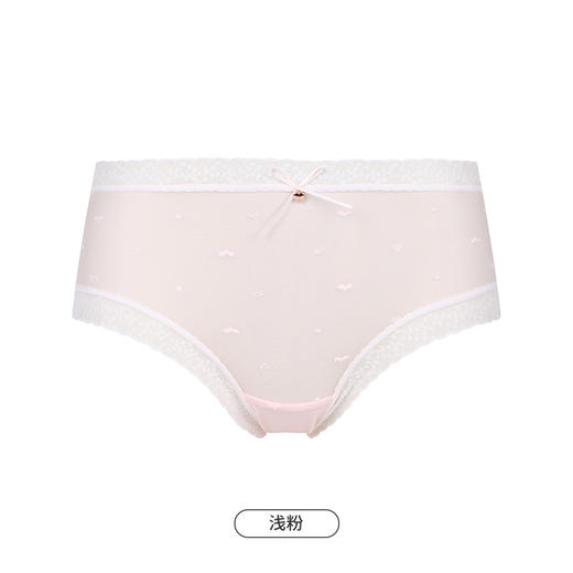 都市丽人基础系列蕾丝网布内裤女锦提花女士内裤中腰平角内裤LK45C9 商品图9