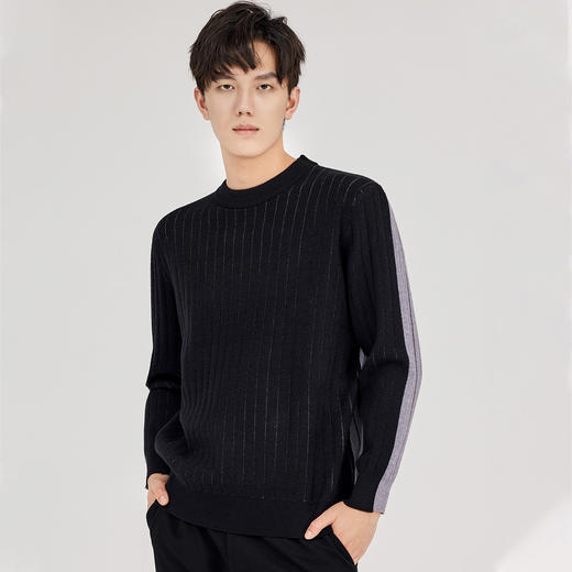 【富贵条】罗蒙秋冬男士时尚毛衣男百搭舒适针织衫男加厚男毛衣男针织衫 商品图1