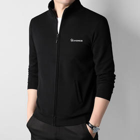 【新款DK】大依优型大码立领开衫针织夹克外套工装外套男宽松加肥加大码上衣夹克胖子