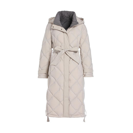 【鹅绒】乔万尼羽绒服撞色设计收腰中长款ET4T916 商品图4