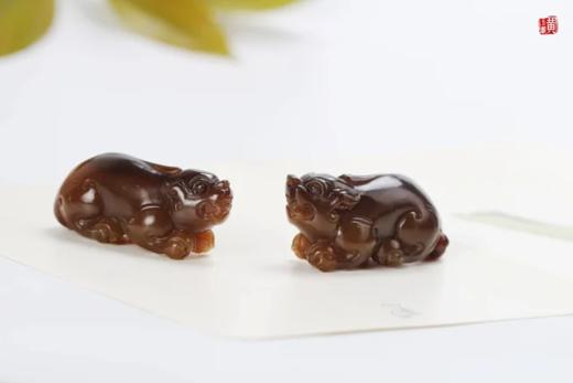 一对和田玉糖玉【貔貅】 配精美挂绳 商品图1