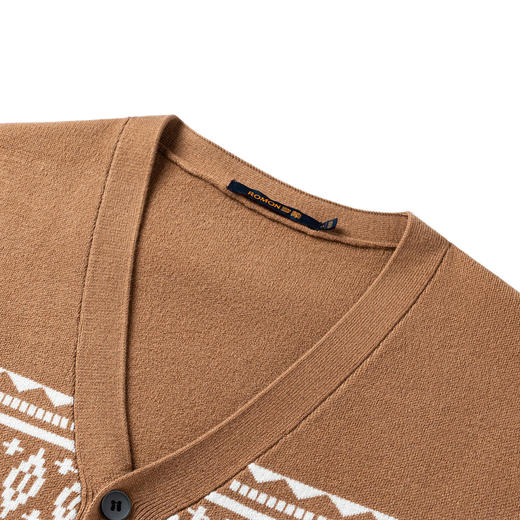 【民族风】罗蒙复古风撞色提花针织开衫男秋冬针织衫男士毛衣男外套男 商品图6