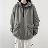 春季款【日系复古纯色连帽 套头大口袋】冲锋衣 中性风 户外机能工装外套 男女潮 商品缩略图5