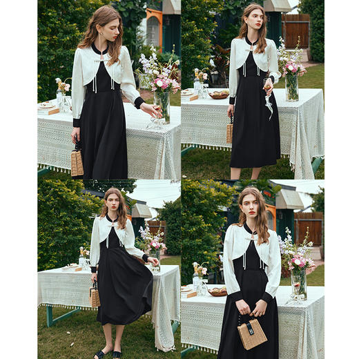 OLrain欧芮儿时尚套装女早春2024新款新中式气质高级感连衣裙套装 商品图2