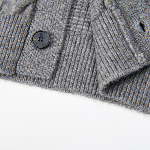 27DKTD8303【复古麻花】罗蒙秋冬经典针织开衫男士外套男厚实保暖针织衫男士毛衣男 商品图8