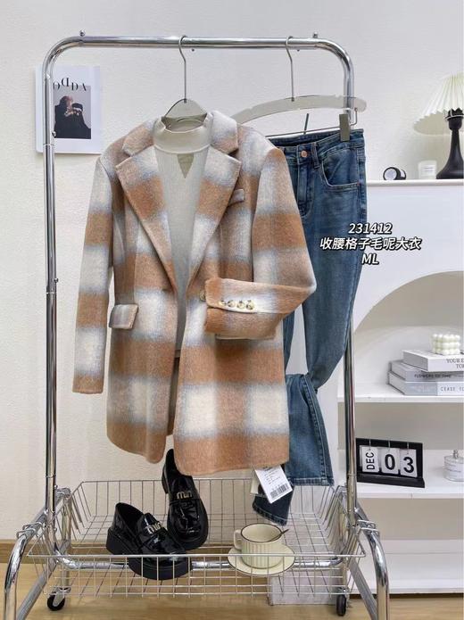 33BAR231412#格子呢料大衣 商品图1