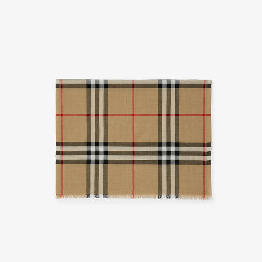 【五】BURBERRY 巴宝莉 女士格纹丝毛混纺围巾 格子 8078779 A7026 商品图1