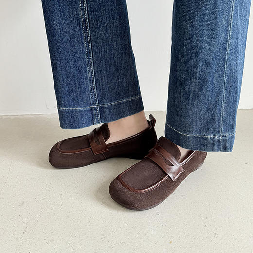 舒适百搭，巨软~里外全皮文艺牛翻奶奶鞋XDD-2376 商品图0