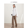 西嘉C+IMPRESS/西嘉白色新中式长袖衬衫女春纸片人宽松廓形新疆长绒棉CS2401014 商品缩略图2