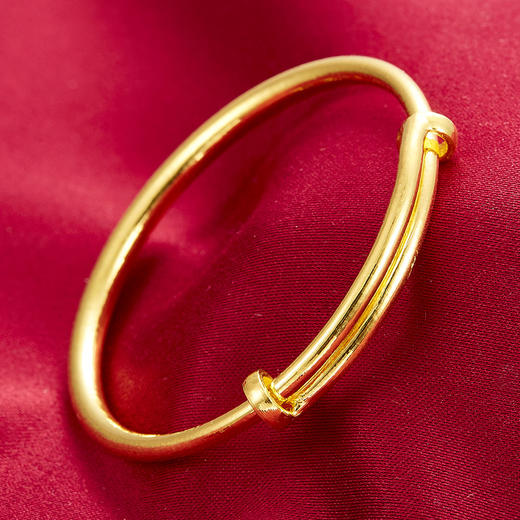 【限时克减150元】足金999.9 #儿童/宝宝 空心大肚拉管BB镯宝宝镯童镯（单只）(TZ00011)（预售产品下单后不退款不退货不换货不补差价）（预售产品下单后不退款不退货不换货不补差价） 商品图2