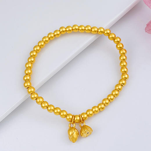 【限时克减150元】足金 #两世欢 #小红书 3D硬金弹力绳两世欢手串 (周长约17-18cm)(V3DSC00315)补差价）预售产品下单后不退款不退货不换货不补差价 商品图0