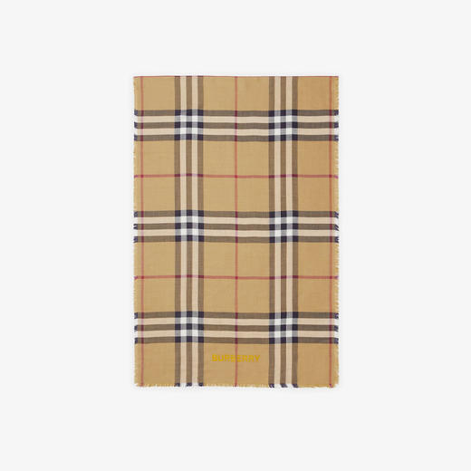 BURBERRY 巴宝莉 女士双面两用格纹丝毛混纺围巾 格子 8079756 B7307 商品图1