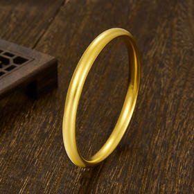 【限时克减150元】【线上黄金屋】足金999 古法半实心(面宽约6.1-6.5mm)光圈固口手镯(UGFSZ00001)（预售产品下单后不退款不退货不换货不补差（预售产品下单后不退款不退货不换货不补差