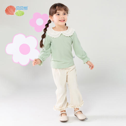 贝贝怡儿童新款韩版休闲2024女童春季百搭长裤女宝宝ZB1DK015
 商品图1