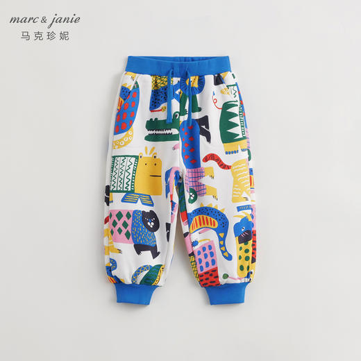 马克珍妮春秋新款 男童超舒棉动物满印运动裤 儿童运动裤 232109 商品图0