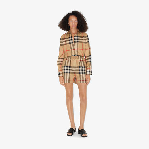 【一】BURBERRY 巴宝莉 女士格纹棉质休闲短裤 格子 8071091 A7028 商品图1