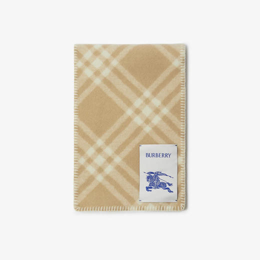 BURBERRY 巴宝莉 女士马术骑士徽标贴花格纹羊毛围巾 格子 8079251 A7026 商品图1