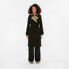 【一】BURBERRY 巴宝莉 女士长款格纹衣领嘎巴甸 Trench 风衣 黑色 8076362 A1189 商品缩略图1