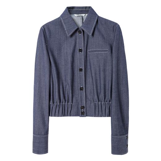 西嘉C+IMPRESS/西嘉羊毛通勤外套ROW风收腰深蓝色牛仔衬衫半身裙套装WT2401007 商品图4