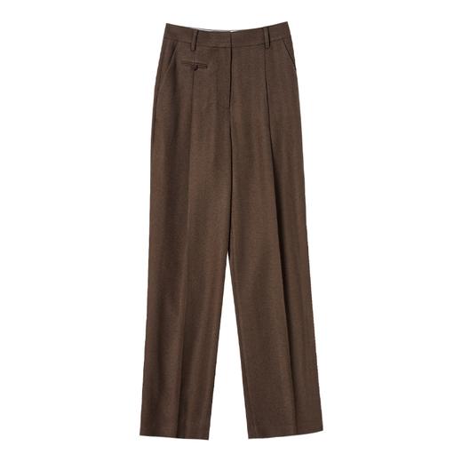 西嘉C+IMPRESS/西嘉人字纹休闲裤女士直筒宽松复古静奢风裤子KZ2401013 商品图4