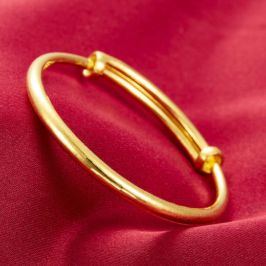 【限时克减150元】足金999.9 #儿童/宝宝 空心大肚拉管BB镯宝宝镯童镯（单只）(TZ00011)（预售产品下单后不退款不退货不换货不补差价）（预售产品下单后不退款不退货不换货不补差价） 商品图1