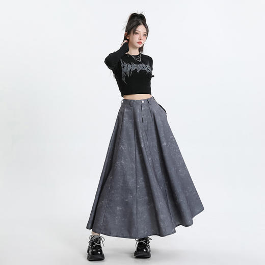 2025早春新款【扎染半身裙女 大摆碎花a字裙】女装设计 包臀裙 中长款 商品图3