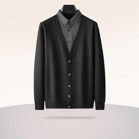 【假两件】【新款DDA】大依优型大码假两件长袖开衫T恤衬衫领加肥加大肥佬休闲商务宽松透气上衣打底