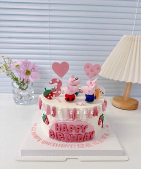 小猪佩奇一家蛋糕-低糖处理无添加