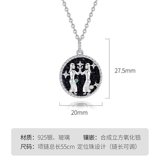 Winy925纯银十二星座系列项链送女友闺蜜节日生日礼物 商品图5