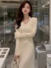 2025年春装【新款针织连衣裙子 女茶歇法式】打底毛衣 包臀修身 针织衫长裙 商品缩略图2