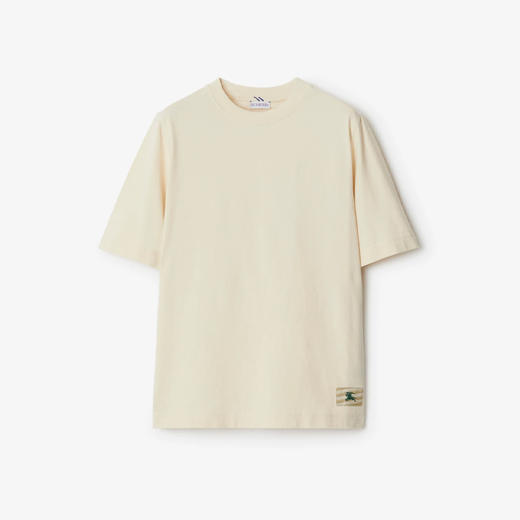 【二】BURBERRY 巴宝莉 女士马术骑士徽标贴花棉质圆领短袖T恤 米色 8083627 B7348 商品图0