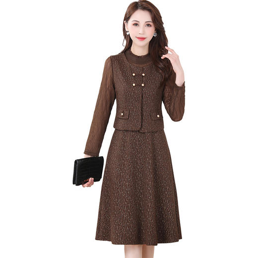 QYM 246593-Y两件套马甲连衣裙背心套装气质裙 商品图4