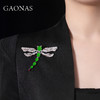 GAONAS 925银合成锆石胸针 帝王绿高珠设计国风蜻蜓胸针10302ZG 商品缩略图3