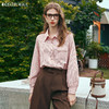 OLrain欧芮儿粉色条纹衬衫女早春2024年新款法式气质通勤衬衣上衣 商品缩略图0